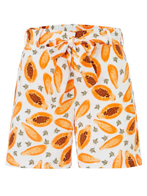 Shorts mit Papaya-Print