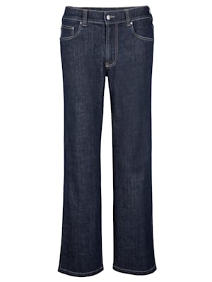 5-vreckové džínsy s elastickou pásovkou na bokoch