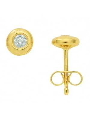 1 Paar  585 Gold Ohrringe / Ohrstecker mit Diamant / Brillant Ø 5,9 mm