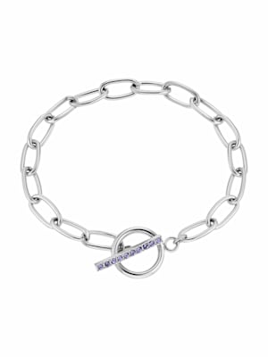 Armband für Damen, Edelstahl | Zirkonia (synth.) lila