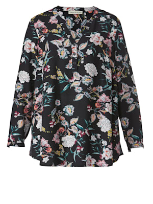 Tunika-Bluse mit Blumenmuster