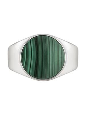 Ring 925/- Sterling Silber Malachit grün Glänzend 2,50ct