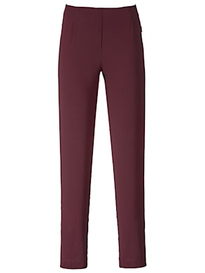 Pull-on trousers made from a soft stretch fabric