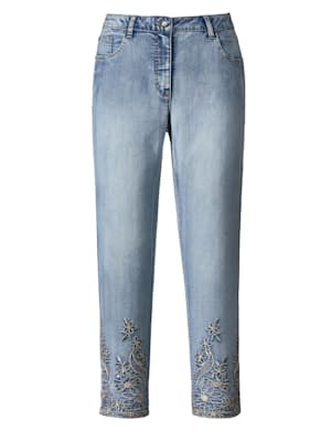 Jeans mit Stickerei und Strass