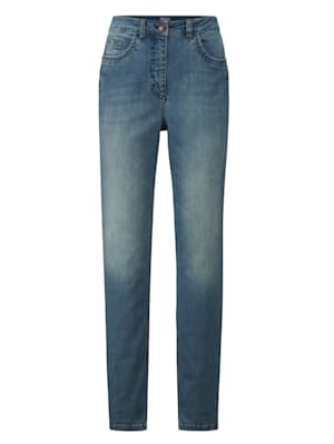 Jeans in modischer Used- Waschung