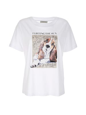Shirt mit Hunde Motiv und Wording-Print auf der Front