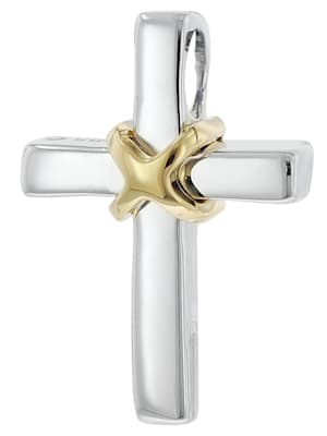 Kreuz-Anhänger Bicolor Gold 585 (14 Karat)