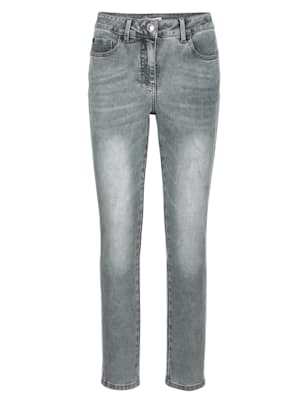 Jeans mit Galon im Streifen-Dessin