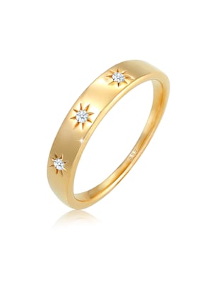 Ring Verlobung Stern Diamant (0.045Ct.) 585 Gelbgold