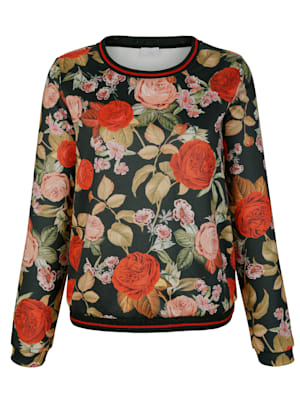 Sweatshirt mit exklusivem Blumendruck