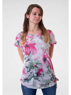 Blüten-Shirt mit Ausbrennermuster