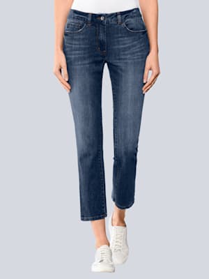 Bootcut-Jeans mit Hosenkeil in modischer Waschung