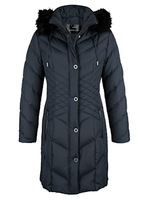 Short down coat with mixed quilting