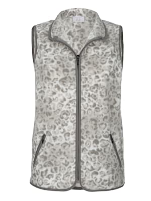 Fleecová vesta s kontrastními detaily