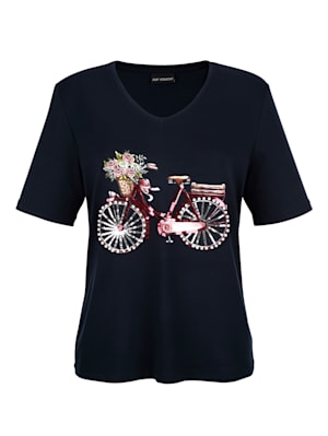 Shirt met fietsprint