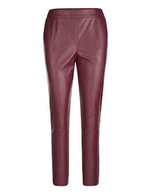 Cropped faux leather trousers in a pull-on style