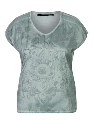 Shirt mit floralem Muster und Pailletten