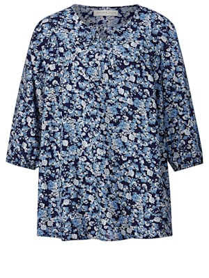Tunika-Bluse mit  floralem Dessin