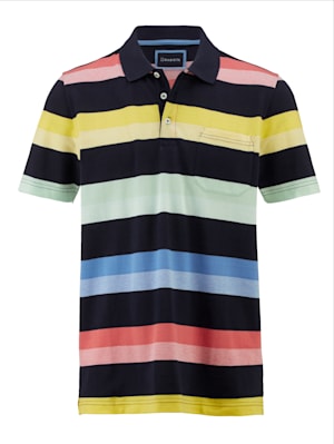 Poloshirt mit zweifarbigen Streifen