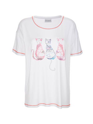 Shirt mit effektvollem Katzendruck
