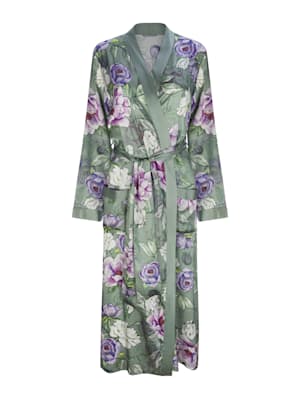 Seiden-Kimono mit Blütendruck
