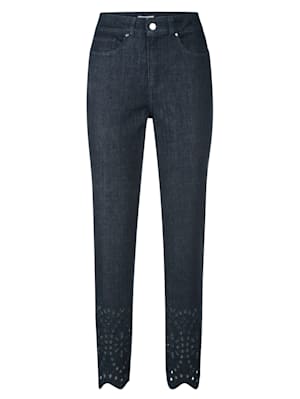 Jeans met trendy opengewerkt borduursel
