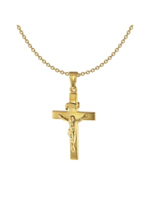 Halskette mit Kruzifix-Anhänger 8 Karat / 333 Gold