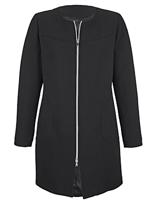 Longline jacket in a textured fabric