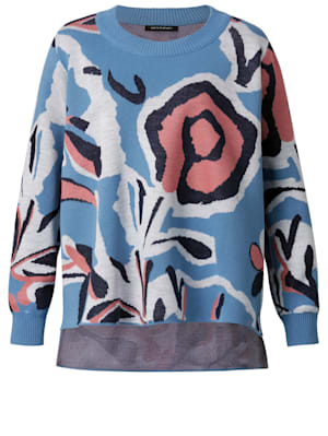 Pullover mit eingestricktem floralem Muster