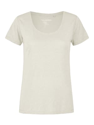 Veganes Jersey-T-Shirt Modell "Pauline" aus natürlichem Lenzing Modal® Leinen Mix