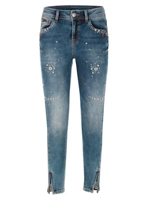 Jeans met modieuze versiering