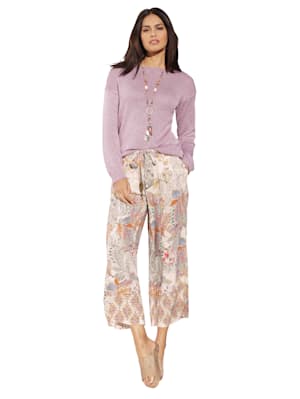 Pantalon à motif floral devant et dos