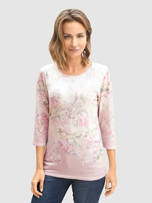 Pullover mit floralem Bordürendruck