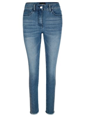Jeans mit seitlicher Strasssteinchenzier
