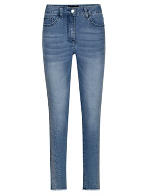 Jeans mit seitlicher Strasssteinchenzier