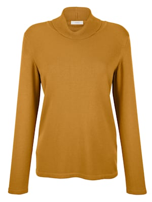 Polo neck jumper made from a soft fabric blend