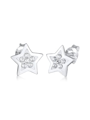 Ohrringe Stern Kristalle Astro Trend 925 Silber