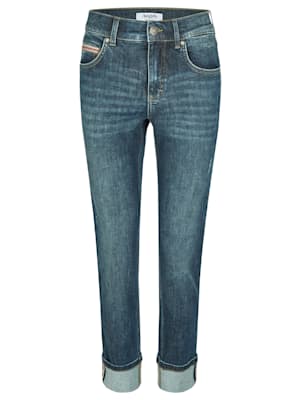 5-Pocket-Jeans 'Cici Cropped Ribbon' mit Stickerei