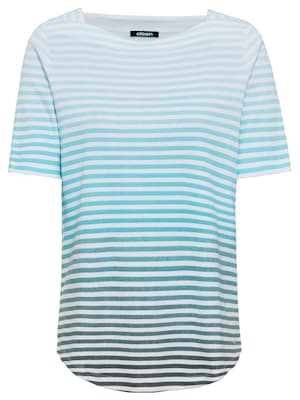 T-Shirt mit Streifenmuster mit Farbverlauf