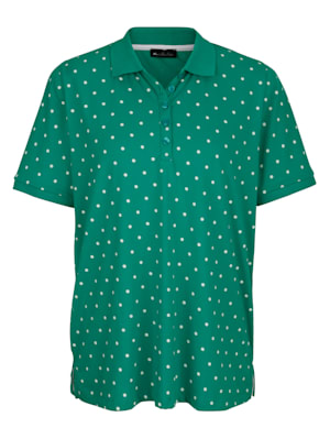 Poloshirt mit kontrastfarbenen Pünktchen-Muster rundum