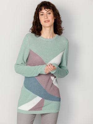 Pull-over à effet patchwork