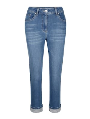 7/8-jeans met gefixeerde omslag