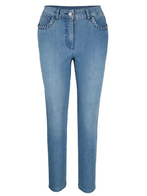Jeans mit dekorativer Zopfzier