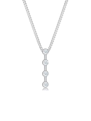 Halskette Basic Stab Geo Kreis Diamant (0.06 Ct.) 925 Silber