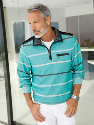 Sweatshirt mit zweifarbigem Streifenmuster