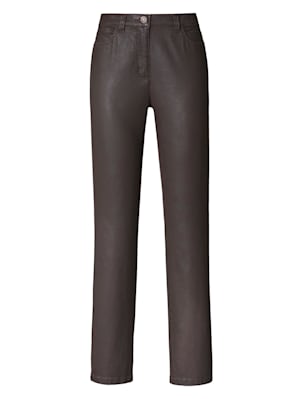 Pantalon 5 poches en cuir synthétique