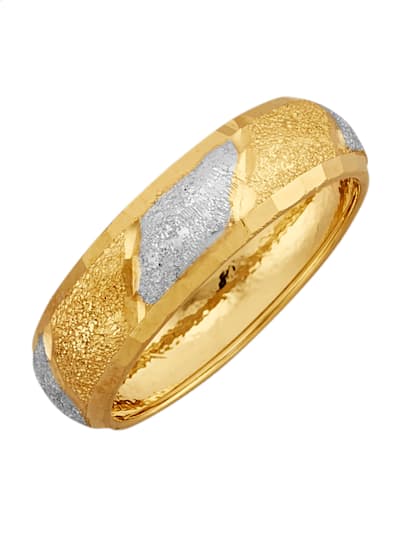 Damen-Damenring 3 Diamant Gelbgold Klingel Damen Accessoires Schmuck Ringe 
