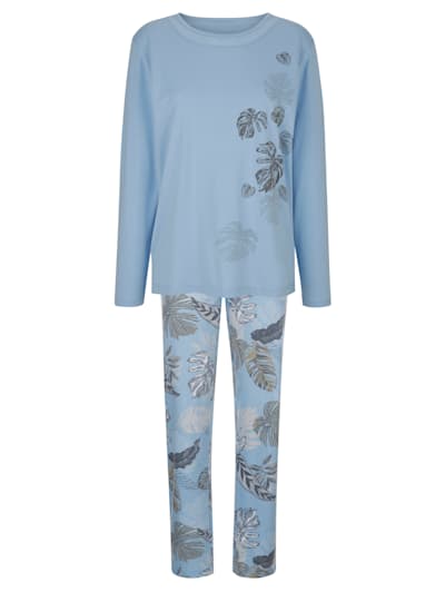 Pyjama Mooi dessin aan de bovenkant Wit/Lichtblauw/Rookblauw Wenz Dames Kleding Nachtmode Pyjamas 