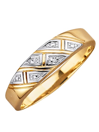 Ring 585/ Weiß Klingel Damen Accessoires Schmuck Ringe Gold Diamant weiß Diamant Glänzend 0,25ct 