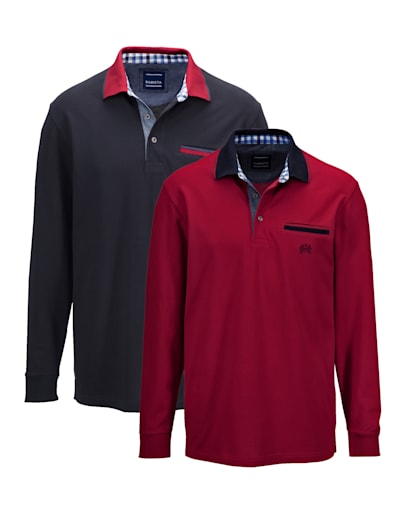 Poloshirt met speciale pasvorm Rood/Wit Klingel Heren Kleding Tops & Shirts Shirts Poloshirts 